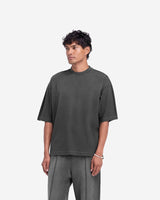 Stepped Hem T-Shirt - Stained Black