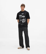 Relaxed pinstripe graphic T-shirt