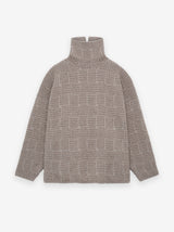 Wool Jacquard High Neck Sweater