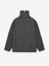 Wool Jacquard High Neck Sweater