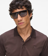 Square snap button polo shirt