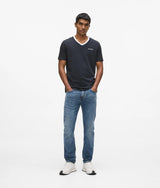 Contrast V-neck T-shirt