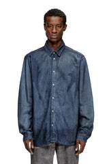 Shirt in fluid Prince of Wales denim