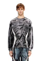 Long-sleeve T-shirt with trompe l'oeil print