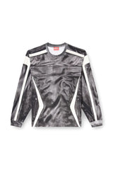 Long-sleeve T-shirt with trompe l'oeil print