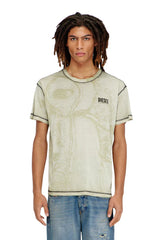 Hemp-cotton T-shirt with all-over print