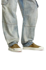 S-Athos-Canvas slip-on sneakers with D embroidery