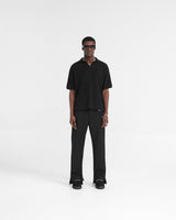 Open Stitch Polo - Black