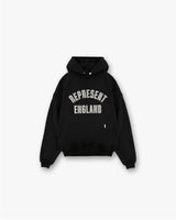 England Applique Hoodie - Jet Black