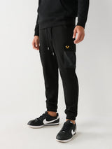 True Religion Track Pants Cargo Revolt Jet Black
