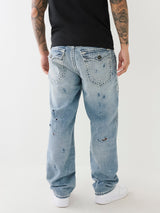 True Religion Bobby Jeans Baggy Benthos Rips Light Wash