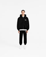 Represent Owners Club Stamp Zip Up Hoodie - Jet Black