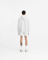 Initial Boxy Zip Through Hoodie - Ice Grey Marl