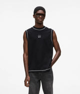 Relaxed contrast stitch tank top