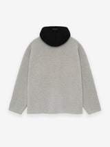 Merino Boucle Polo Hoodie