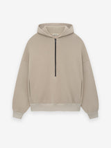 Cotton Cashmere Fleece Half Zip Hoodie