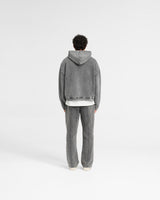 Initial Boxy Zip Through Hoodie - Vintage Grey
