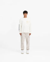 Masking Tape Initial Long Sleeve T-Shirt - Flat White