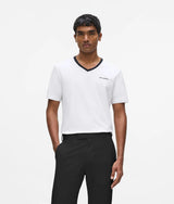 Contrast V-neck T-shirt