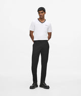 Contrast V-neck T-shirt