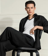 Contrast V-neck T-shirt