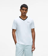Contrast V-neck T-shirt