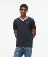 Contrast V-neck T-shirt