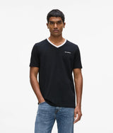 Contrast V-neck T-shirt