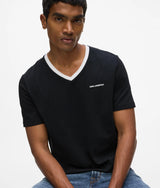 Contrast V-neck T-shirt
