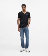 Contrast V-neck T-shirt
