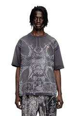 T-shirt with tonal medieval print