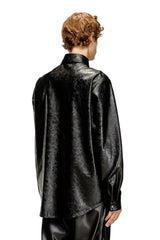 Textured shirt with branded buttons