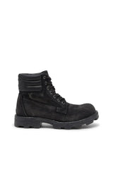 D-Hammer-Combat boots in denim and leather