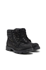 D-Hammer-Combat boots in denim and leather