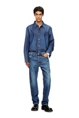 Denim shirt with embroidered logo