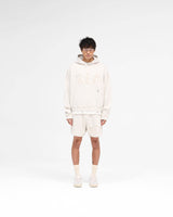 Rep Applique Hoodie - Cream Marl
