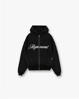 Script Logo Zip Hoodie - Black