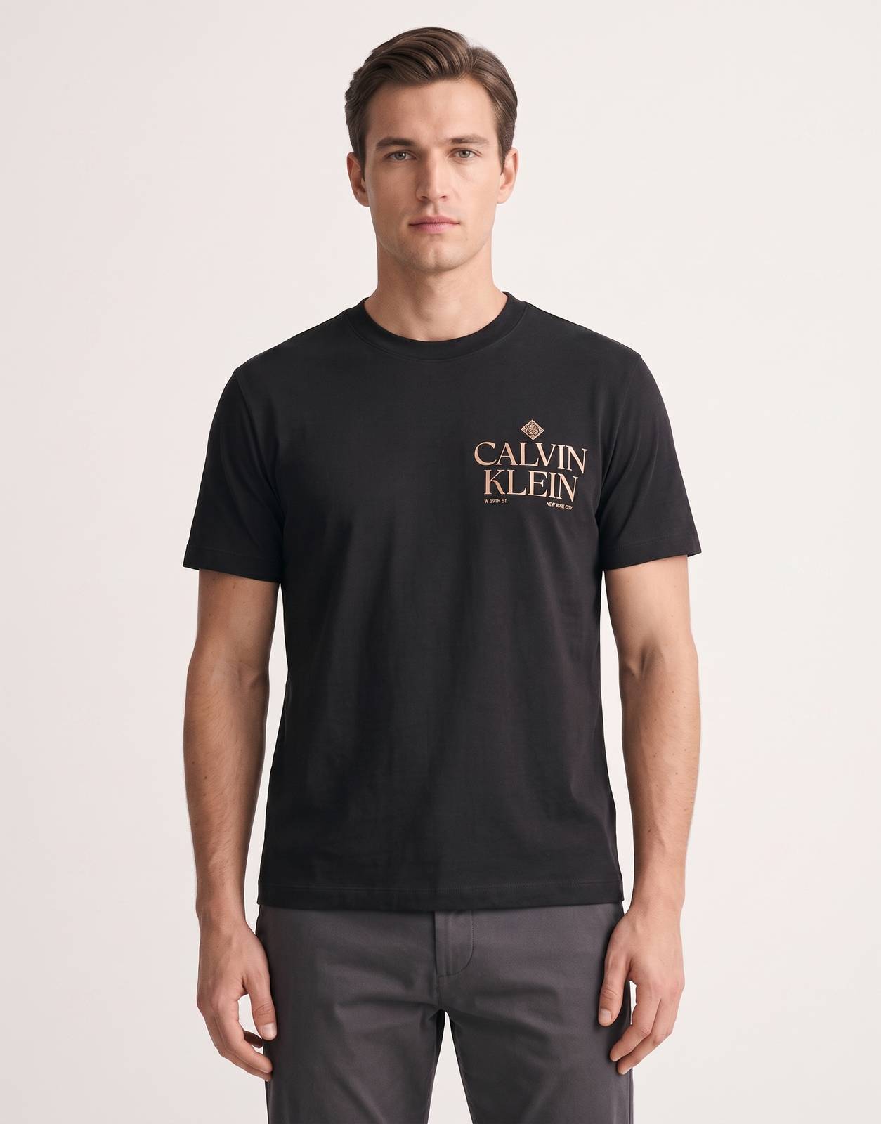 Calvin Klein 20s Roses Graphic Black T-Shirt