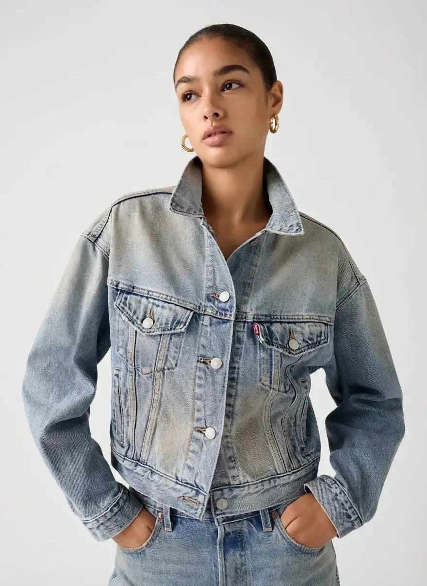 Levi's Shrunken 90's Med Indigo Trucker Denim Jacket