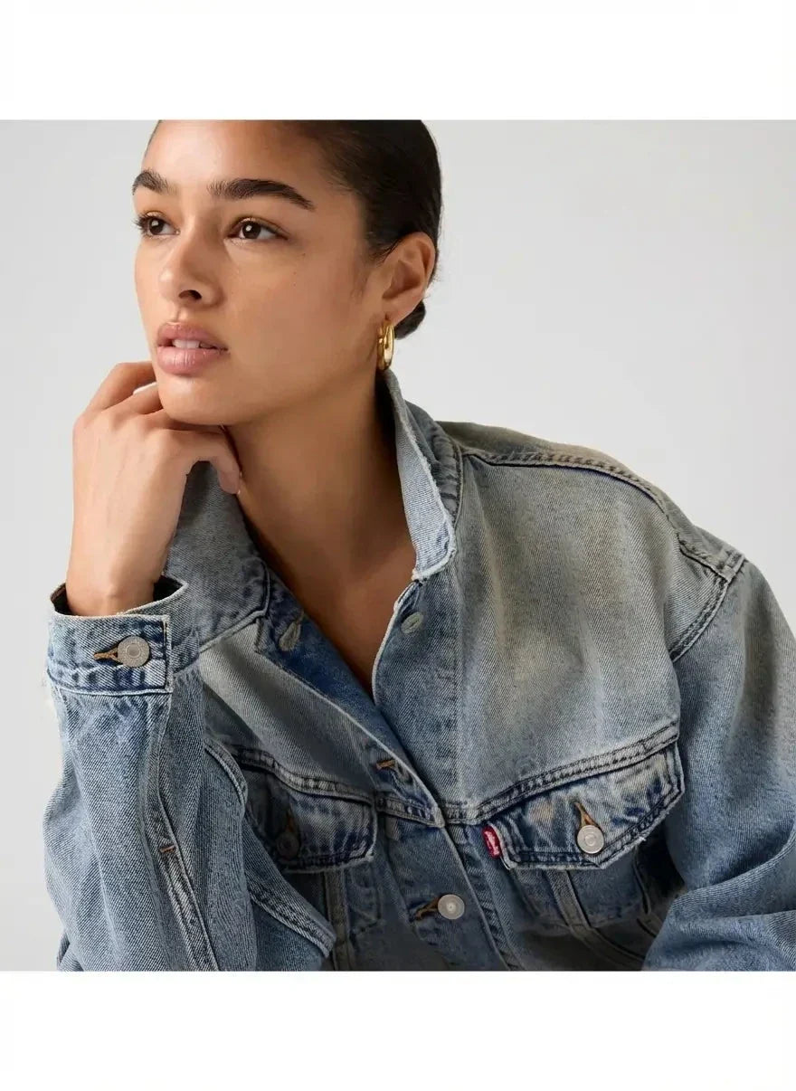 Levi's Shrunken 90's Med Indigo Trucker Denim Jacket