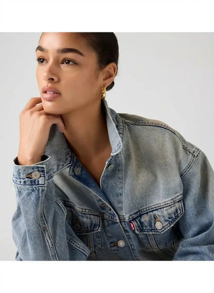 Levi's Shrunken 90's Med Indigo Trucker Denim Jacket