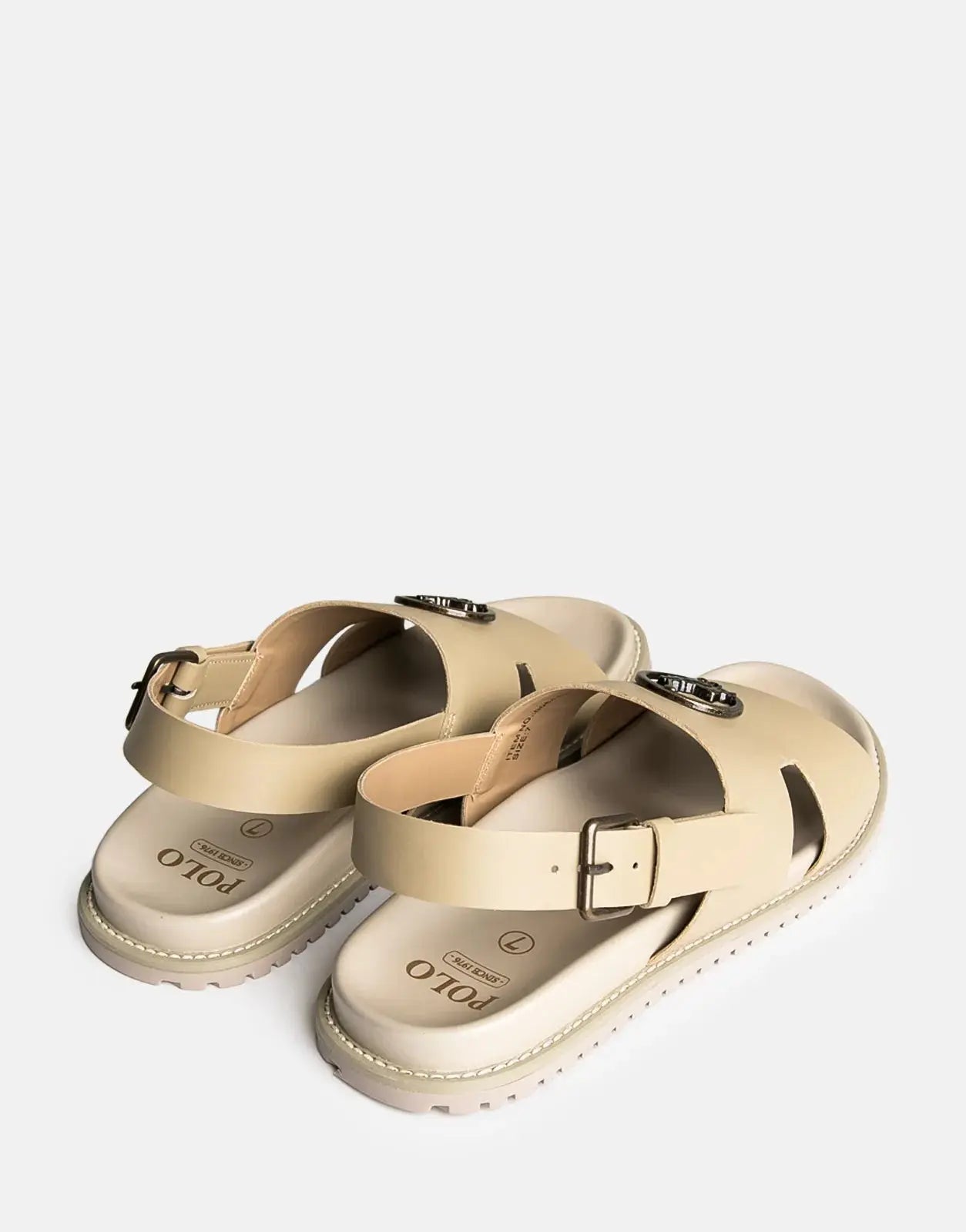 Polo Moulded Trim Taupe Mens Sandals