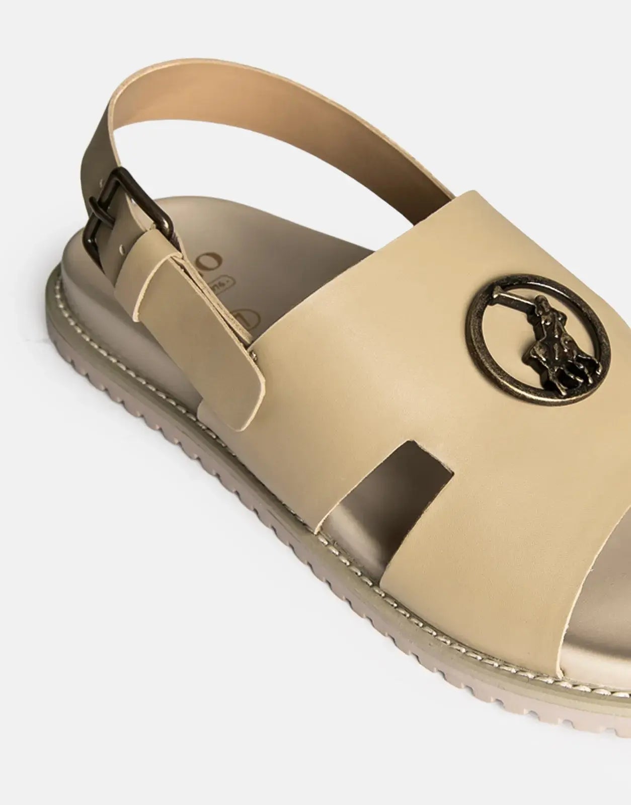 Polo Moulded Trim Taupe Mens Sandals