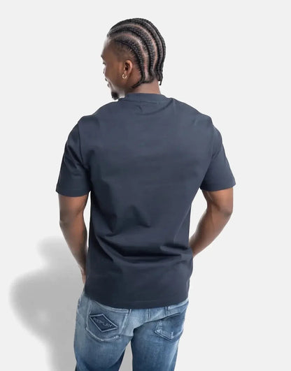 Replay Blue Jeans Side Stitch Print Deep Blue T-Shirt