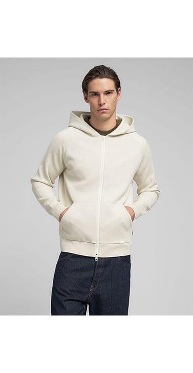 Replay Heavyweight Zipup Snow White Hoodie