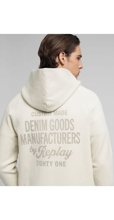 Replay Heavyweight Zipup Snow White Hoodie