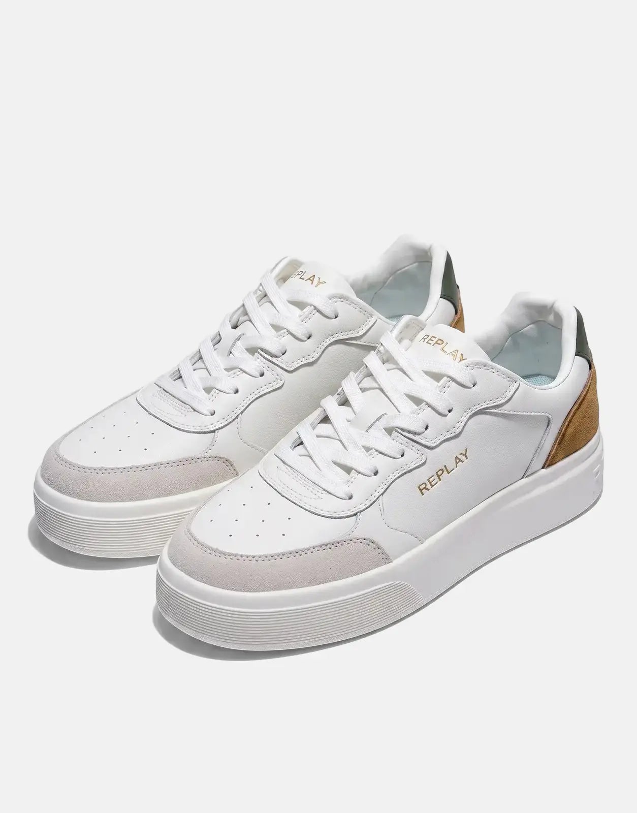Replay Notting Agency White/Tan Sneakers
