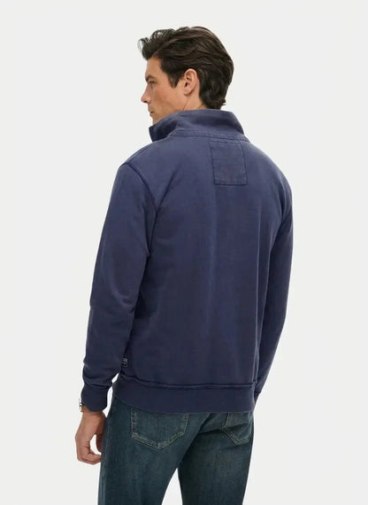 Superdry Vintage Athletic Zip Henley Lauren Navy Sweatshirt